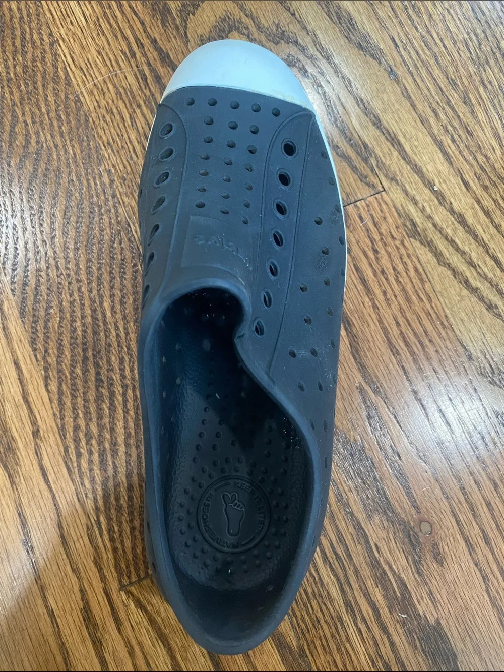 Kids black Native Jefferson slip on shoes, size 2. Great condition.